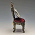 1940s Brass Chair Pocket Watch Holder Dark Red Seat