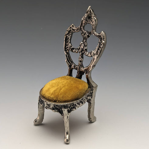 1940 年代黃銅椅懷錶架黃色座椅