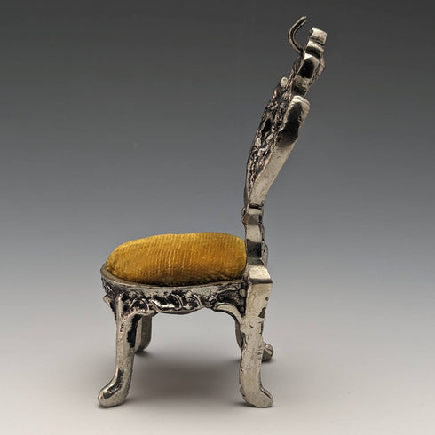 1940 年代黃銅椅懷錶架黃色座椅