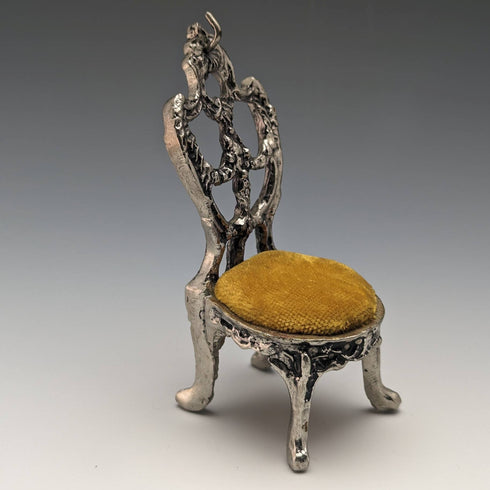 1940 年代黃銅椅懷錶架黃色座椅