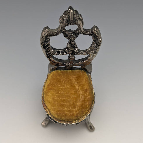 1940 年代黃銅椅懷錶架黃色座椅