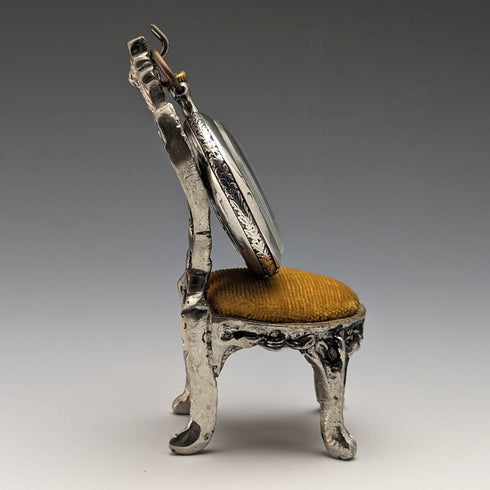 1940 年代黃銅椅懷錶架黃色座椅