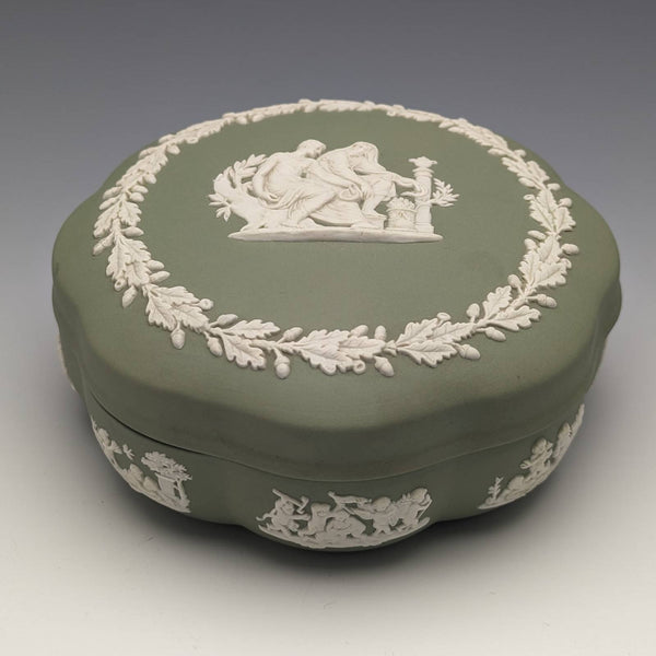 英国ヴィンテージ ウェッジウッド ジャスパーウェア製 ボックス 小物入れ