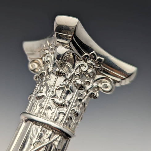 1889 British Antique Silver Plate Large Candlestick Candle Stand