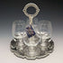 British Vintage Silver Plate & Glass Drink Server Set Queen Anne