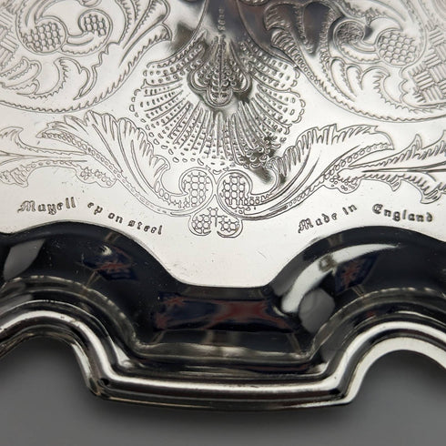 英国ヴィンテージ シルバープレート&グラス ドリンクサーバセット Queen Anne