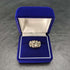 British Vintage Jewelry Flower Engraving Sterling Silver Ring