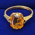 British Vintage Jewelry Amber Color Stone Rolled Gold Ring (Size 12)