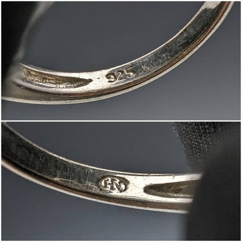 復古首飾兩色石英純銀戒指