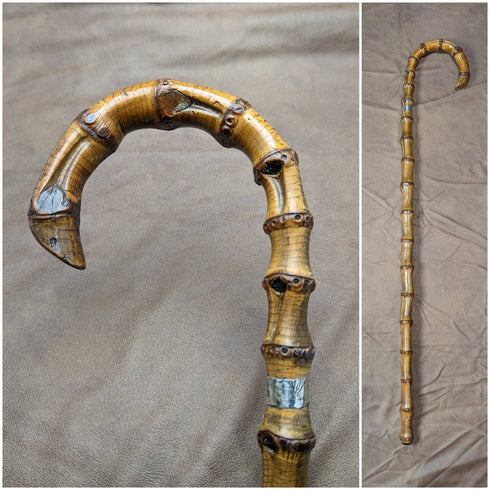 1909 年英國古董男士手杖粗竹桿 84 厘米