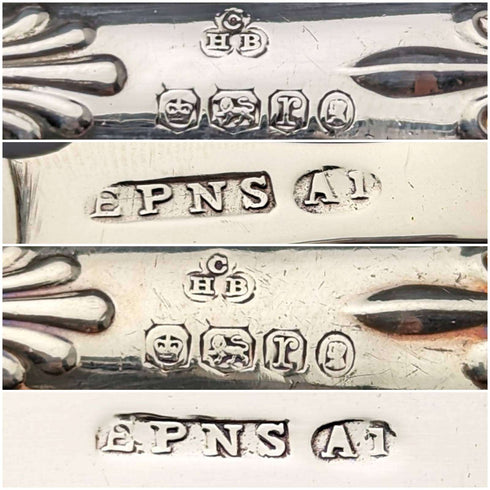 1934 British Vintage Queens Pattern Sterling Silver Handle Cutlery 6 Pairs Boxed