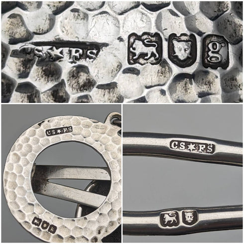 1902年 英国アンティーク 純銀製 シャトレーン メガネケース