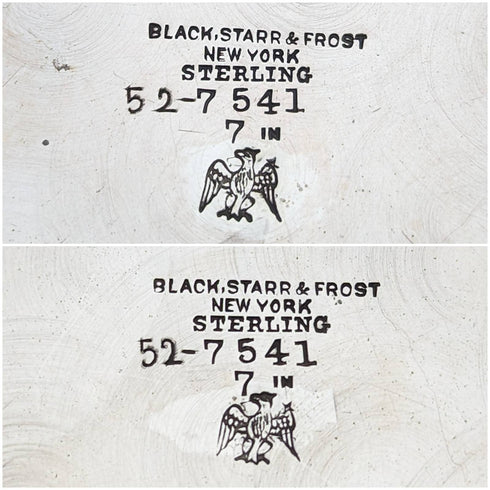 1900頃 米国アンティーク 純銀製 サイドプレートペア 計366g