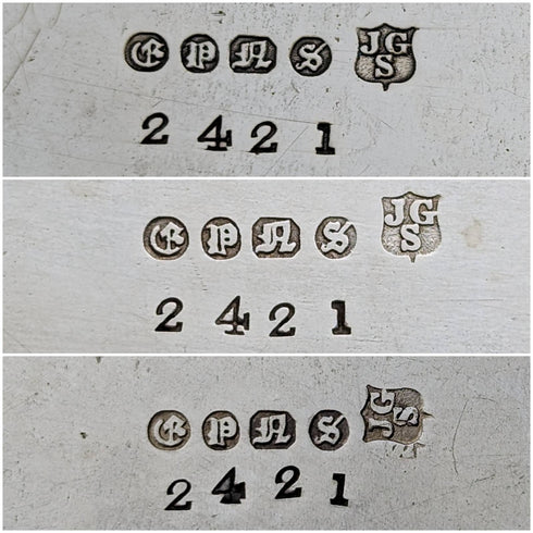 1882年 英国アンティーク シルバープレート製 ティーポット3点セット John Gallimore