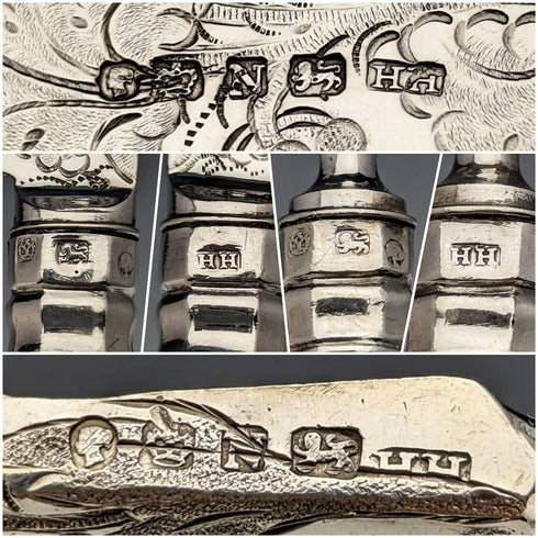 1856年 英国アンティーク 純銀製カトラリー6ペアセット 箱入り Harrison Brothers