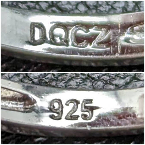 英國復古珠寶方晶鋯石 x5 純銀戒指