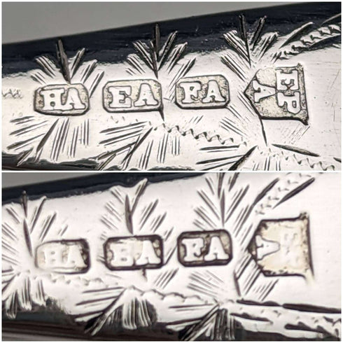 Around 1895 English Antique Silver Plated Christening Cutlery Set Henry Atkin Case Included