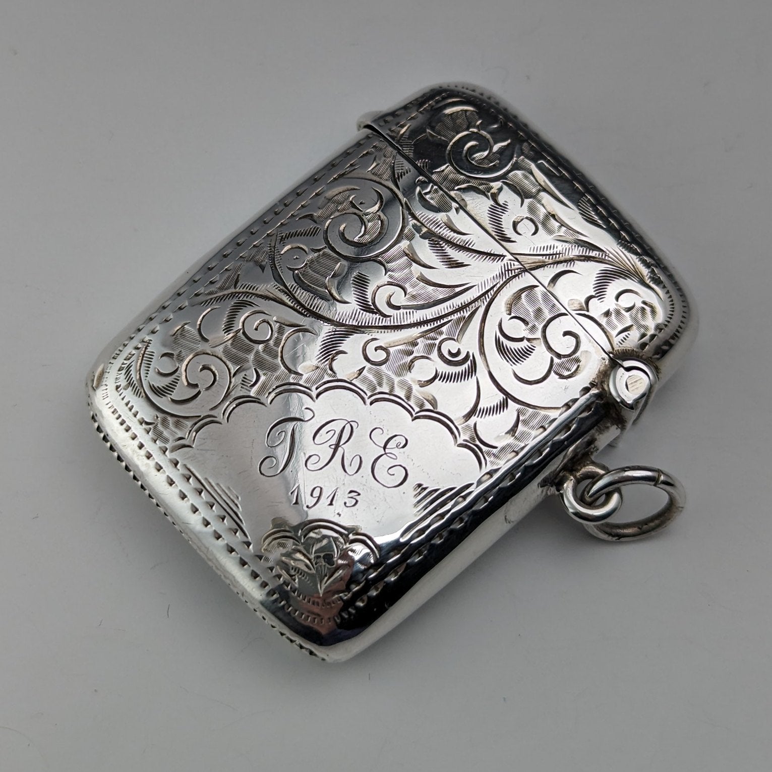 STERLING 1902年製 英国 バーミンガム 純銀 ヴェスタ マッチケース STERLING 1902年製 英国 バーミンガム 純銀 ヴェスタ マッチケース