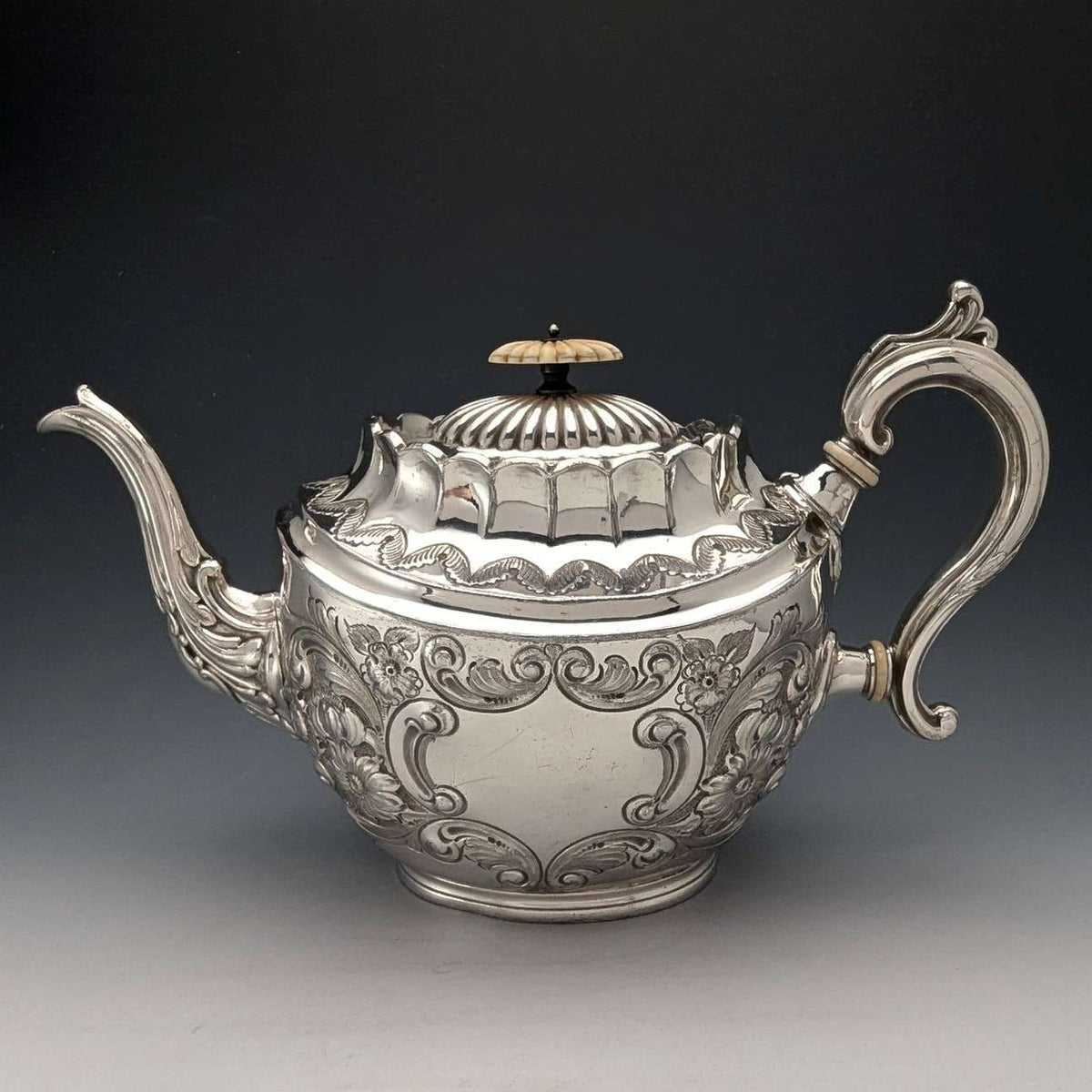 1890 British antique silver plate teapot by George Cutts – SILVER-LUG