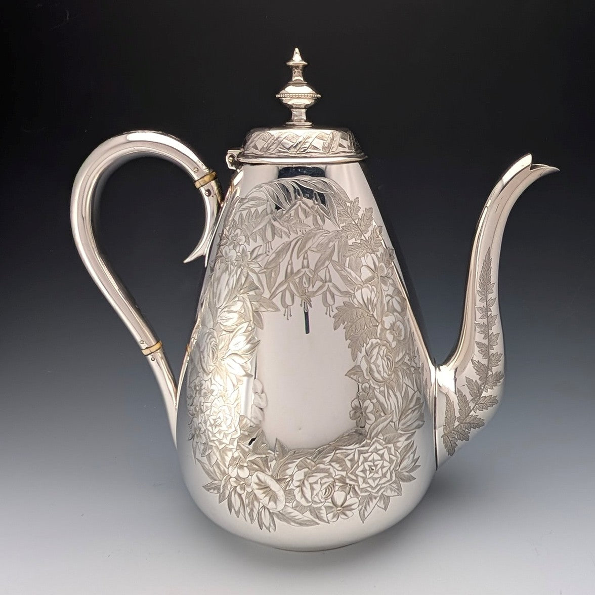 1896年 英国アンティーク 純銀蓋 カットグラスジャー 300g